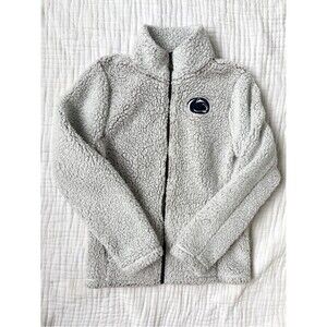 Penn State Sherpa Jacket Juniors M 7/9 Fleece Full Zip Cozy Gray